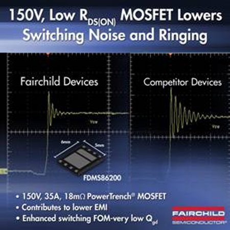 Fairchilds 150V Low RDS(ON) MOSFET Enables Higher Performance in Isolated DC-DC Applications