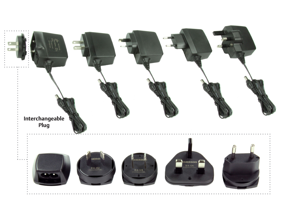 New Emerson Network Power Wall-Mount AC-DC Adapters with Medical and ITE Approvals and Interchangeable Plugs