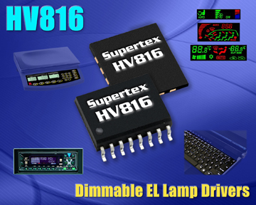 Dimmable, High Voltage EL Driver from Supertex Ideal for Backlighting Laptop Keyboards