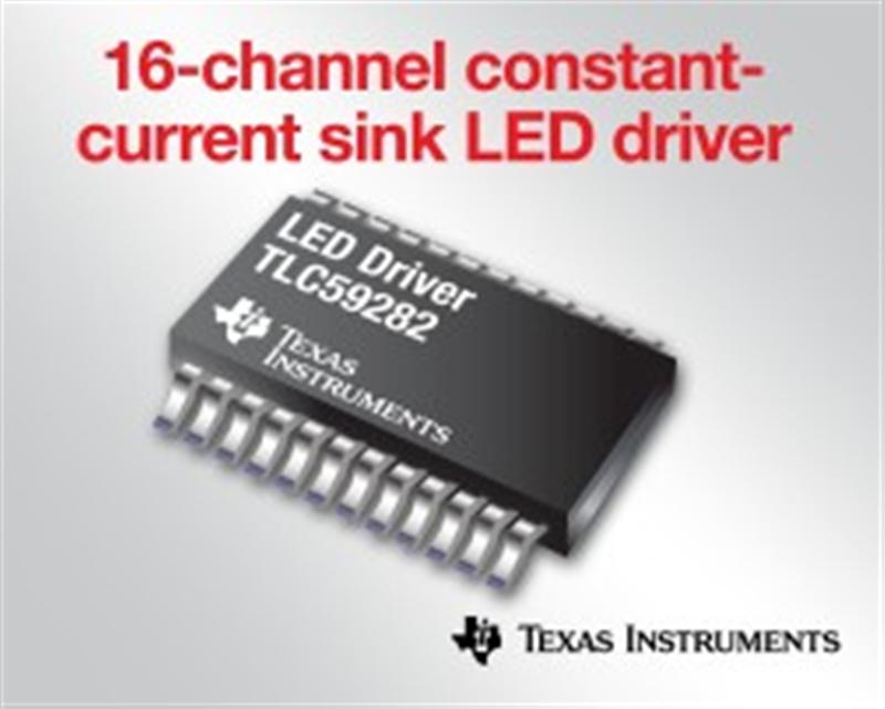 TIs New Low-Noise 16-Channel Constant-Current Sink LED Driver