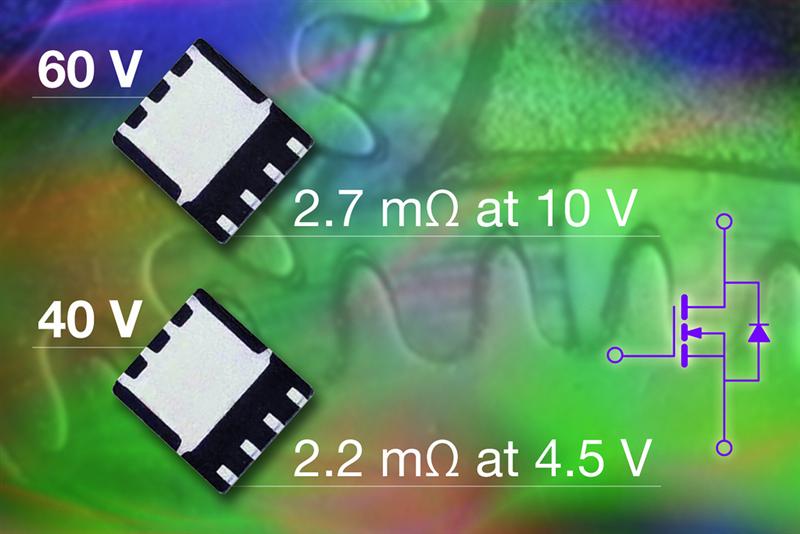 New 40V and 60V Vishay Siliconix N-Channel TrenchFET Power MOSFETs Feature Industry-Low On-Resistance and FOMs in PowerPAK SO-8 Package