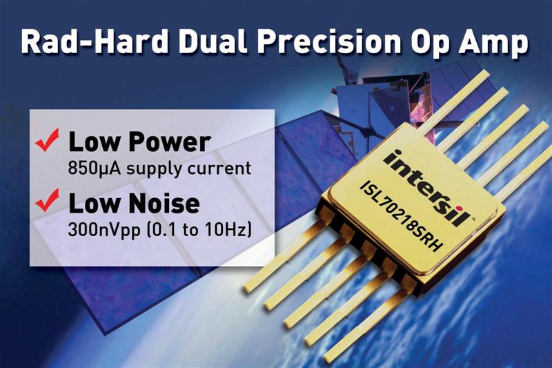 Intersils Rad-Hard Dual Precision Op Amp Consumes Low Power, Delivers Low Noise