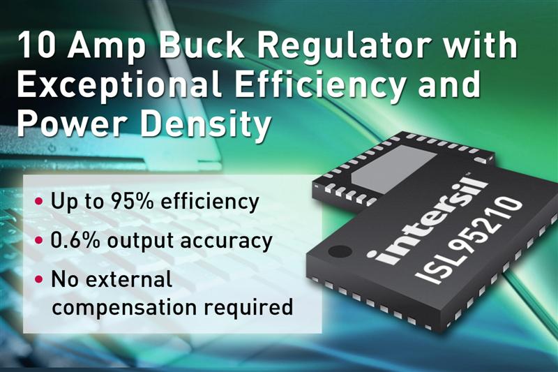 Intersils New 10 Amp Buck Regulator Delivers Exceptional Efficiency and Power Density