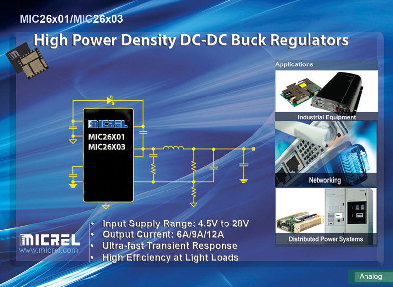 New Micrel DC-DC Converter Family Enables  Point-of-Load Designs with High Power Density and High Efficiency