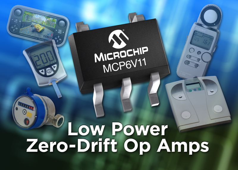 Microchip expands zero-drift operational amplifier portfolio for signal conditioning, instrumentation and portable sensor applications