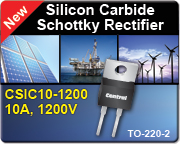 Ten-amp, 1200V Silicon Carbide Schottky Rectifier offers improved high-temperature performance