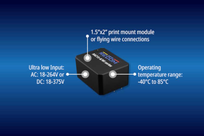 15W AC/DC Power Modules feature Widest Input Range