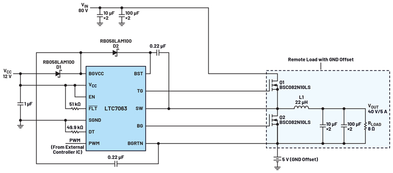 Floating Ground Non-isolated Half-Bridge Gate Drivers