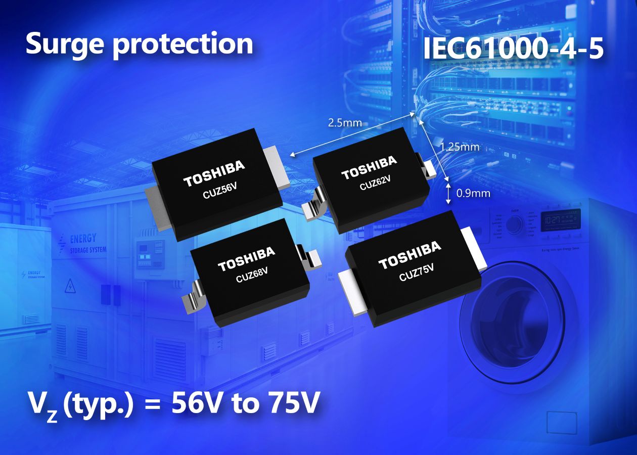 Toshiba Expands Protection Zener Diodes Portfolio with Four new Voltage Ratings up to 75V