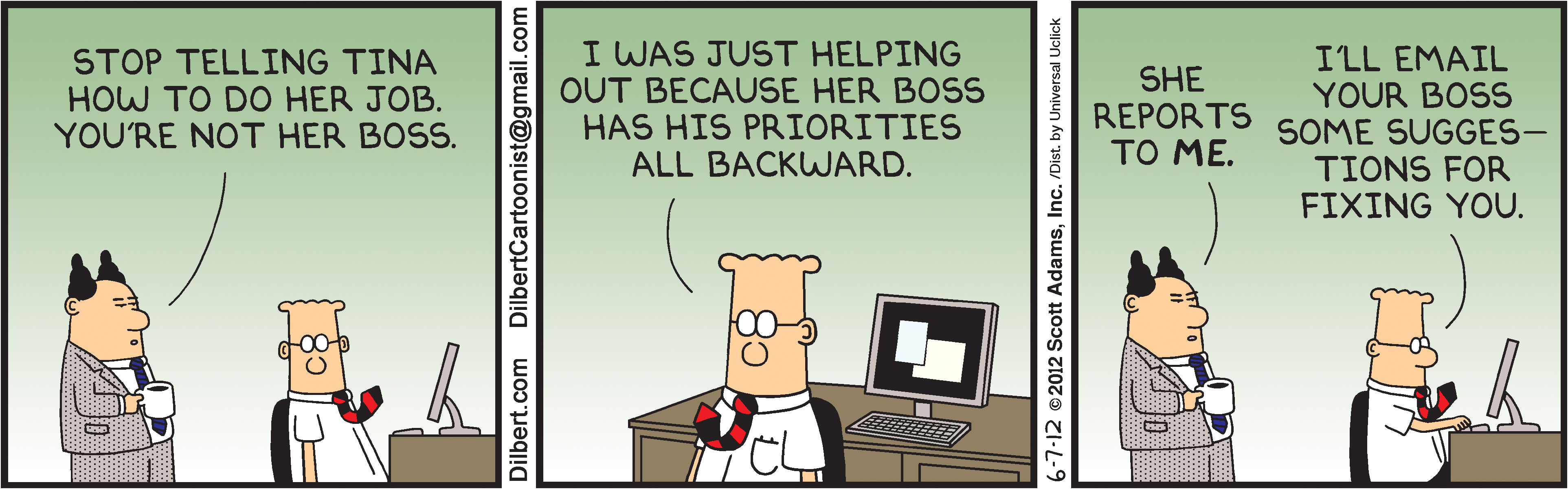 Репорт на босса 27. Dilbert cartoons.